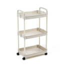 Етажерка мобільна триярусна універсальна пластикова 41х25х72см Слонова кістка SW-00002435