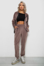 Спортивний костюм жіночий велюровий, колір мокко, 257R4119