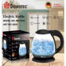 Электрический стеклянный чайник с LED подсветкой Domotec MS 7910 1л, 1650Вт