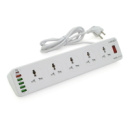 Сетевой фильтр LDNIO SC10610, 10 Розеток + 5 USB +Type-C, 2 м, сечение 3х0,75мм, White, Box