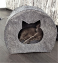 Домик для кота из войлока «Палатка» серый