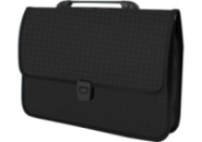 Портфель пластиковий A4 Economix на застібці, 1 відділення, фактура «Вишиванка», чорний