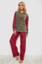 Пижама женская махра, цвет оливково-красный, 238R58435
