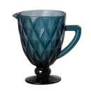 Кувшин для напитков с толстого стекла 1 л гранованый синий HP038BL