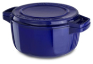 Кастрюля с крышкой-гриль, чугунная KitchenAid CPI60CRFUCast Iron, объем 3,8 л, диаметр 24см, цвет темно синий