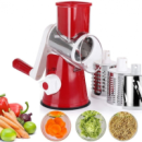 Овощерезка ручная мультислайсер Tabletop Drum Grater DL78 Терка для овощей и фруктов 3 насадки Красная