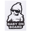 Наклейка «Baby on board» (155х126мм) бiлий на чорному фонi ((10))
