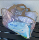 Прозора сумка у пологовий для вагітних 50х25х30, бежевий колір