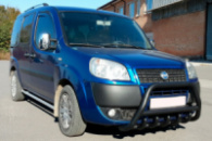 Кенгурятник WT003 Black (нерж) для Fiat Doblo I 2005-2010 гг