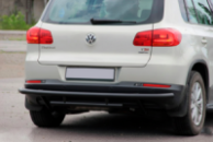 Задняя защита AK002-2 Черный (нерж. сталь) для Volkswagen Tiguan 2007-2016 гг