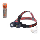 Комплект налобный фонарь КХ-1805 и аккумулятор GreeLite Li-ion 18650 3.7V (5800 mAh), аккумуляторный фонарь