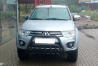 Передняя защита WT002 Black (нерж.) для Mitsubishi Pajero Sport 2008-2015 гг