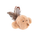 Іграшка для котів WAUCAT Fun Melodic Пташка бежева зі звуковим чипом, штучне хутро, 110 мм