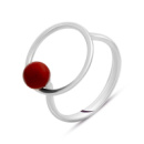 Серебряное кольцо CatalogSilver с кораллом, вес изделия 2,64 гр (2145639) 19 размер