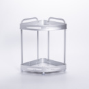 Алюминиевая угловая полка для ванной двоярусная универсальная HP-46-3