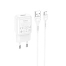 Набор СЗУ 110-240V HOCO C96A+ кабель Type-C, 1xUSB, 2.1A, кабель 1м, White, Blister