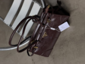 Сумка Prada Bonnie Medium Leather Handbag бургунді