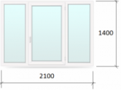 Вікно металопластикове біле (2100*1400). Безкоштовна адресна доставка майже по всій території України.