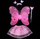 Карнавальный наряд крылья с юбкой Бабочка 9091 нежно-розовый