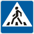 Дорожный знак 5.38.1 - Пешеходный переход. (1-й типоразмер 600х600мм) ГОСТ 4100:2002-2014.