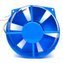 Кулер для охлаждения серверных БП 200FZY2-D DC sleeve fan 3pin под пайку - 200*210*71мм, 220V/0,3A, 2600об/мин, 65W, Blue