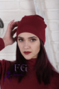 Жіноча шапка трикотажна оптом Бордовий