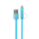 Combo 2-in-1 кабель Lightning/micro USB, 1м blue Aurora Combo Remax 300703