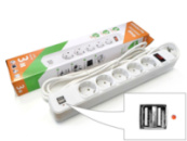 Мережевий фільтр GREELITE на 5 розеток та 2 USB (3,0 м)