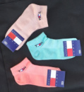 Набор носков Tommy Hilfiger (3 шт) короткие сетка хлопок размер 36-40 микс (розовые, бирюзовые, бежевые)