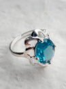 Серебряное кольцо с SWISS BLUE ТОПАЗОМ, 925 проба