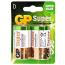 Батарейка GP SUPER ALKALINE 1.5V 13A-U2 лужна, LR20, D (4891199000003)