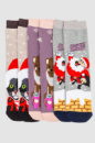 Комплект шкарпеток жіночих новорічних 3 пари, колір бежевий, світло-сливовий, світло-сірий, 151R270