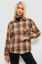 Сорочка жіноча в клітинку, колір коричневий, 244R1070-2