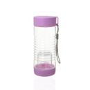 Бутылка пластиковая 450ml с заварником для ягод, кусочков фруктов цвет фиолетовый