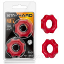 Набір з 2 червоних ерекційних кілець «Stay Hard NUTZ RED» від Blush