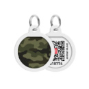 Адресник для собак та котів металічний WAUDOG Smart ID з QR паспортом, малюнок «Камо зелений», круг, Д 25 мм