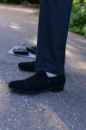 Туфли черные натуральная замша без шнурков