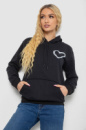 Худи женский на тонком флисе, цвет черный, 238R57162-10