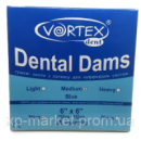 Хустки для коффердаму Дентал Дамс (Dental Dams) 36шт/уп, Medium (0,18мм) (сині) Vortex
