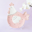 Тарелка керамическая Курица Пасха 6791 23х20 см розовая