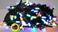 Гирлянда новогодняя конус-рис микс с черным проводом 18 метров