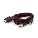 Конвертер MHL Lighting (папа) + USB (папа) => HDMI(папа) 1.8м, Black/Red, 4K/2K, BOX