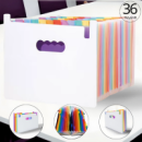 Папка-органайзер для хранения документов и файлов формат А4 на 36 отделений,,с цветными вкладками,черная 330x240x40 мм