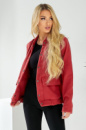 Бомбер женский искусственный кашемир, цвет темно-коралловый, 257R325