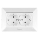 Розетка Panasonic Arkedia Slim двойная с заземлением, белая