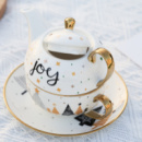 Чайный набор новогодний заварник и чашка с блюдцем Joy 9524 3 предмета