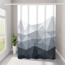 Шторка для ванной комнаты Bathlux 180 x 180 см с водоотталкивающим покрытием, белая с черным принтом