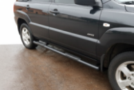 Боковые трубы Black (2 шт., Нержавейка) для Kia Sportage 2004-2010 гг