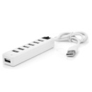 Хаб USB 2.0 7 портов, White, 480Mbts питание от USB, с выключателем, Blister Q100