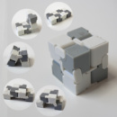 Кубик антистресс Infinity Cube белый с серым 1274